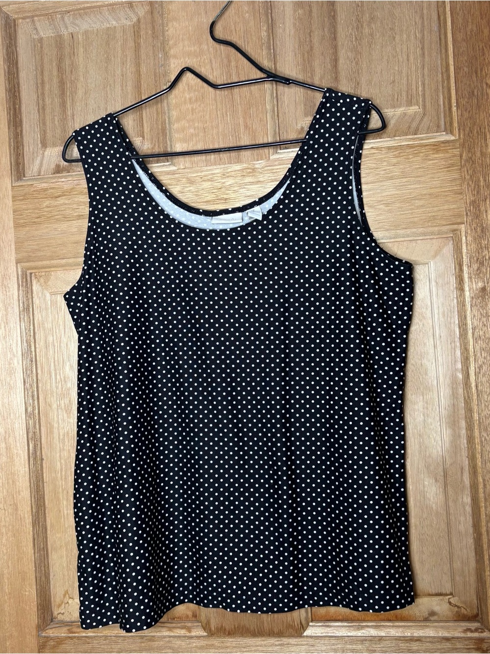 Chicos womenโs polka dots tank top size L